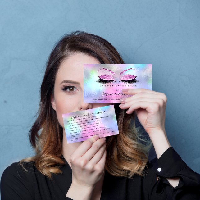 Anleitung zur Nachsorge Lashes Studio Pink Small Visitenkarte (Von Creator hochgeladen)