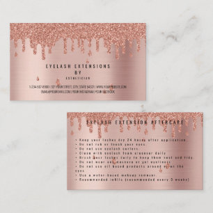 Anleitung zur Nachsorge Rose Pink Gold Glitzer Visitenkarte