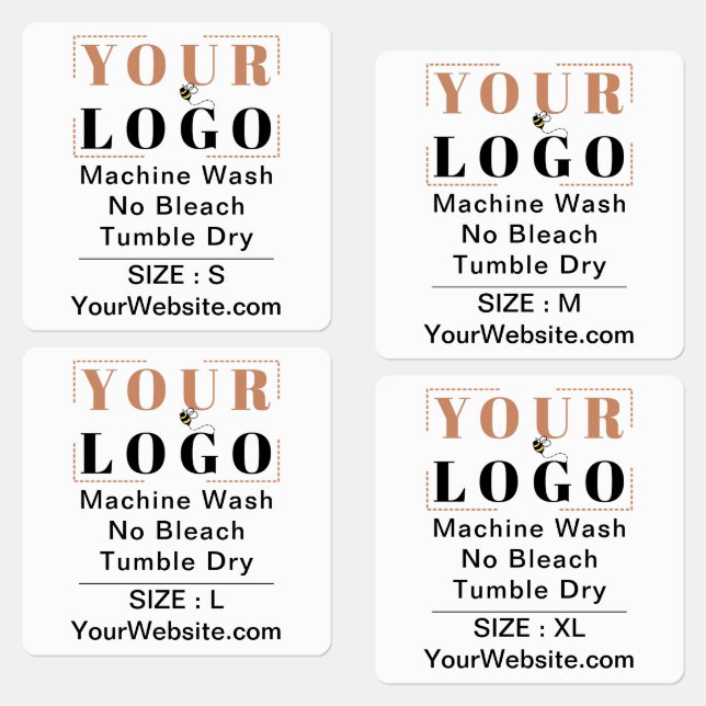 Anleitung zur Pflege und weites Kleidungsstück mit Etiketten (Grün)