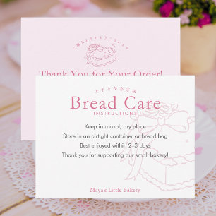 Anleitung zur Pflege von Coquette Pink Heart Brot Dankeskarte