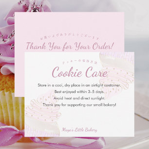 Anleitung zur Pflege von rosa Wasserfarben-Cupcake Dankeskarte