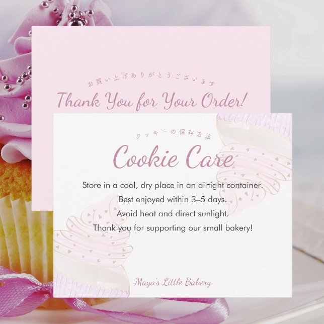 Anleitung zur Pflege von rosa Wasserfarben-Cupcake Dankeskarte (Von Creator hochgeladen)