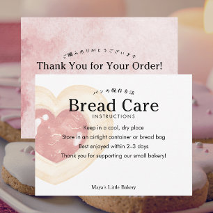 Anleitung zur Pflege von Rustic Heart Cookie Brot Dankeskarte