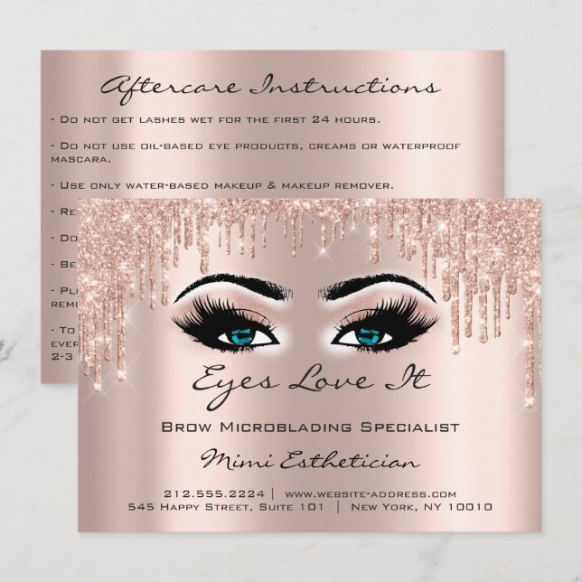 Anleitung zur Verlängerung der Lash-Nachsorge Blau Einladung (Vorne/Hinten)