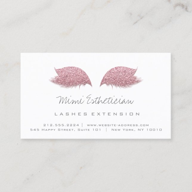 Anleitungen für die Nachsorge Lashes Extension Ros Visitenkarte (Vorderseite)