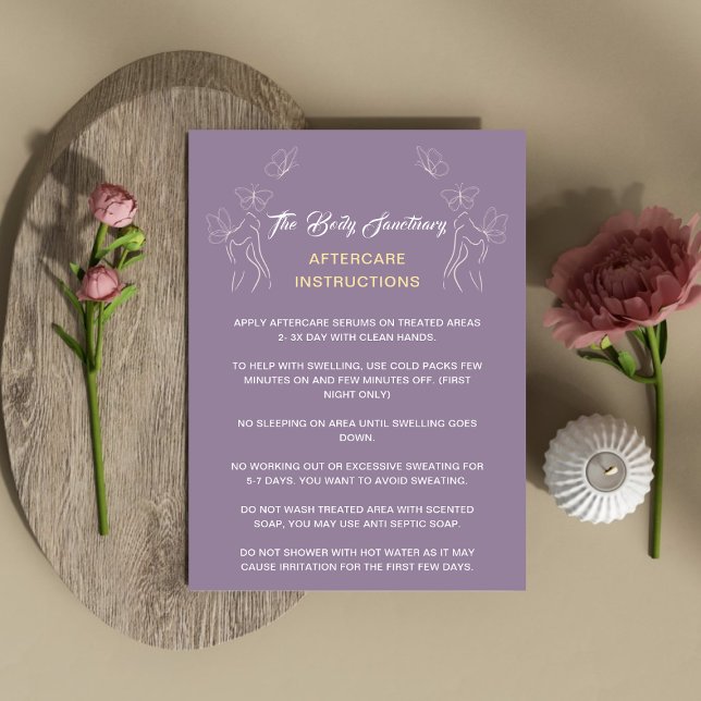 Anleitungen für die Nachsorge Logo-Frauen Lila Hinweiskarte (Von Creator hochgeladen)