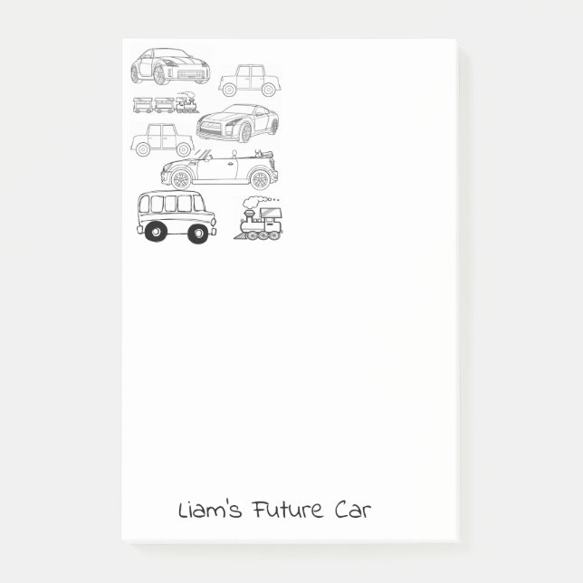 Anleitungen zum Färben von Autos Post-it Klebezettel (Vorderseite)