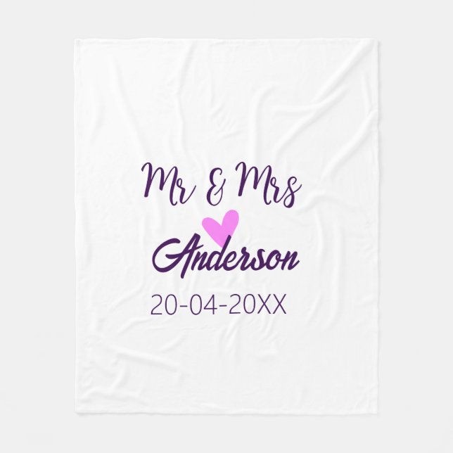 Anm & Frau geben Sie den Familiennamen Datum Jahr  Fleecedecke (Vorderseite)