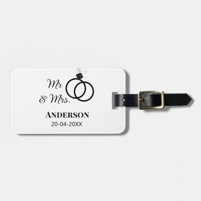 Anm & Frau geben Sie den Familiennamen Datum Jahr  Gepäckanhänger (Vorderseite horizontal)