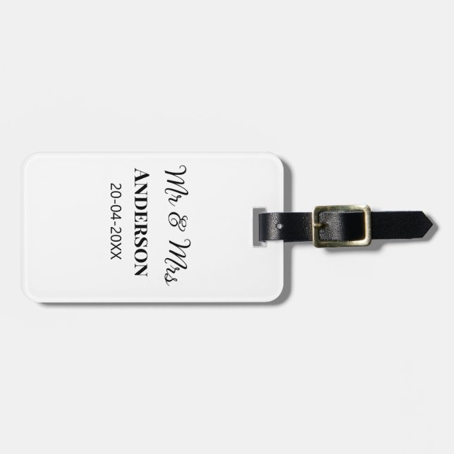 Anm & Frau geben Sie den Familiennamen Datum Jahr  Gepäckanhänger (Vorderseite horizontal)