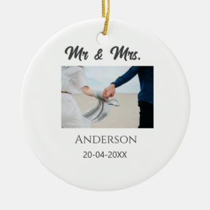 Anm & Frau geben Sie den Familiennamen Datum Jahr Keramik Ornament