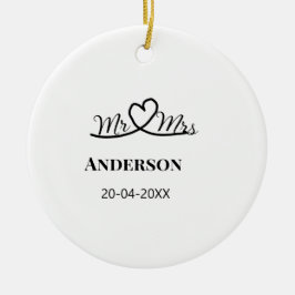 Anm & Frau geben Sie den Familiennamen Datum Jahr  Keramik Ornament