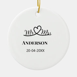 Anm & Frau geben Sie den Familiennamen Datum Jahr Keramik Ornament