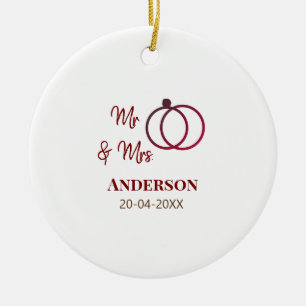 Anm & Frau geben Sie den Familiennamen Datum Jahr  Keramik Ornament