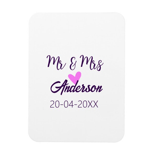 Anm & Frau geben Sie den Familiennamen Datum Jahr  Magnet (Vertikal)