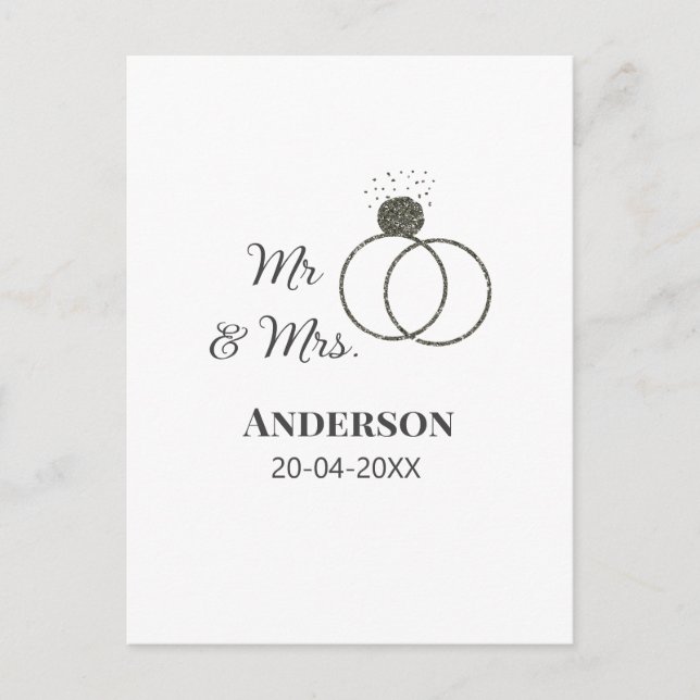 Anm & Frau geben Sie den Familiennamen Datum Jahr  Postkarte (Vorderseite)