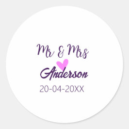 Anm & Frau geben Sie den Familiennamen Datum Jahr  Runder Aufkleber