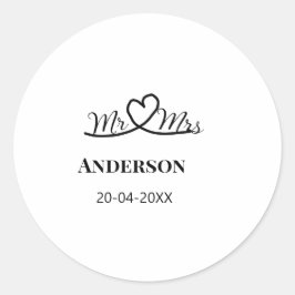 Anm & Frau geben Sie den Familiennamen Datum Jahr  Runder Aufkleber