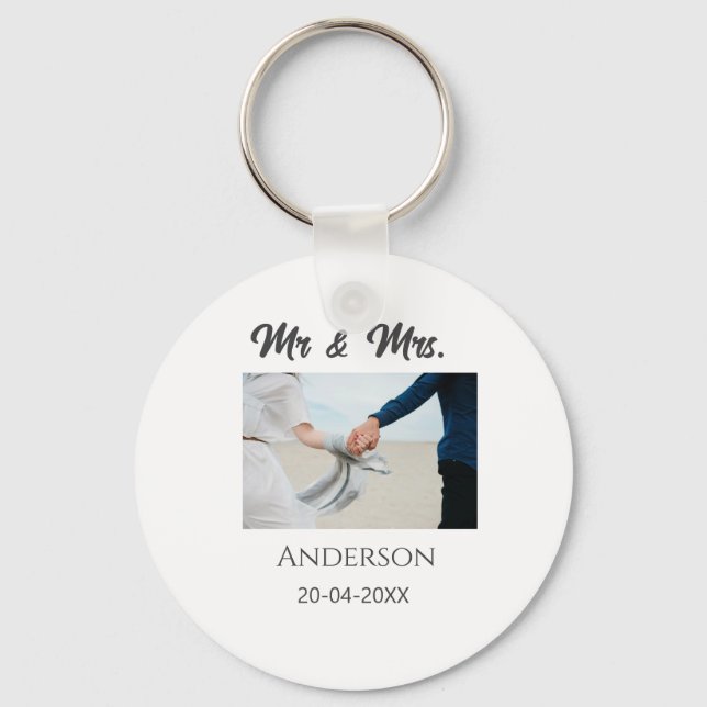Anm & Frau geben Sie den Familiennamen Datum Jahr  Schlüsselanhänger (Vorderseite)