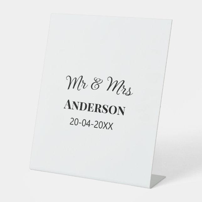 Anm & Frau geben Sie den Familiennamen Datum Jahr  Sockelschild (Vorderseite)