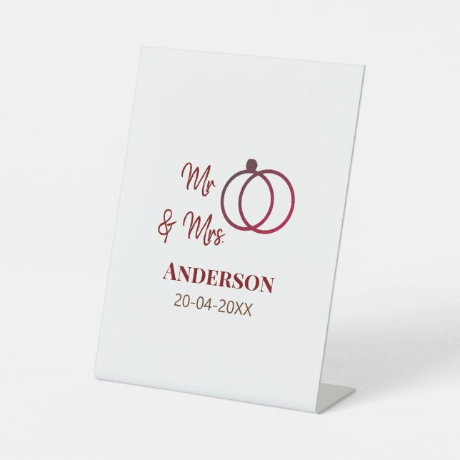 Anm & Frau geben Sie den Familiennamen Datum Jahr  Sockelschild (Vorderseite)