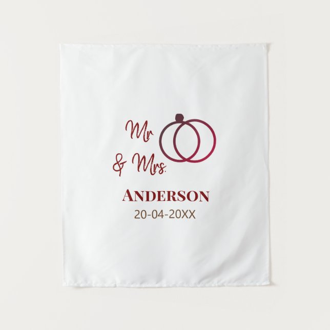 Anm & Frau geben Sie den Familiennamen Datum Jahr  Wandteppich (Vorderseite)