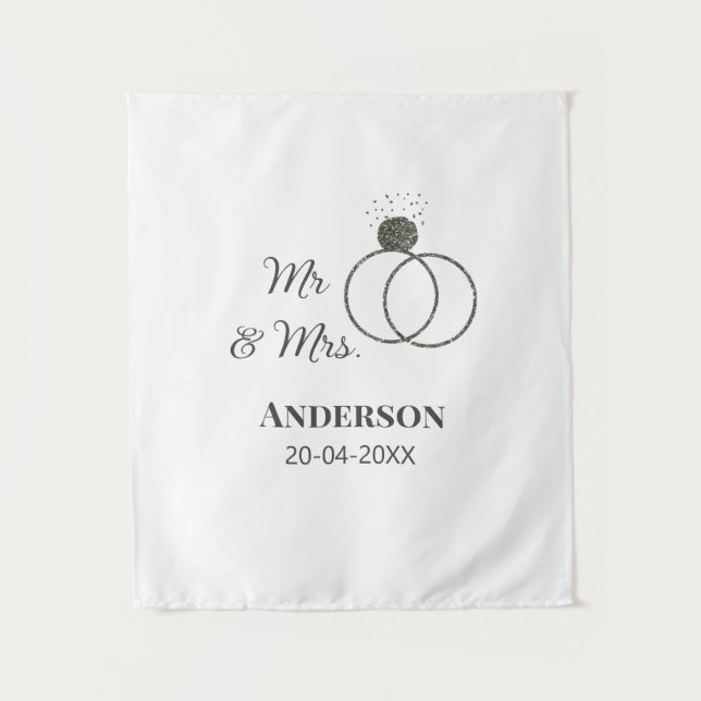 Anm & Frau geben Sie den Familiennamen Datum Jahr  Wandteppich (Vorderseite)