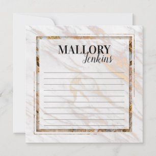 Anm. rosa Marmorkarte Mitteilungskarte