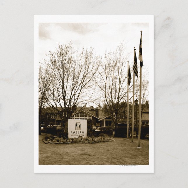 Anmelde- und Lodge-Ansicht Postkarte (Vorderseite)