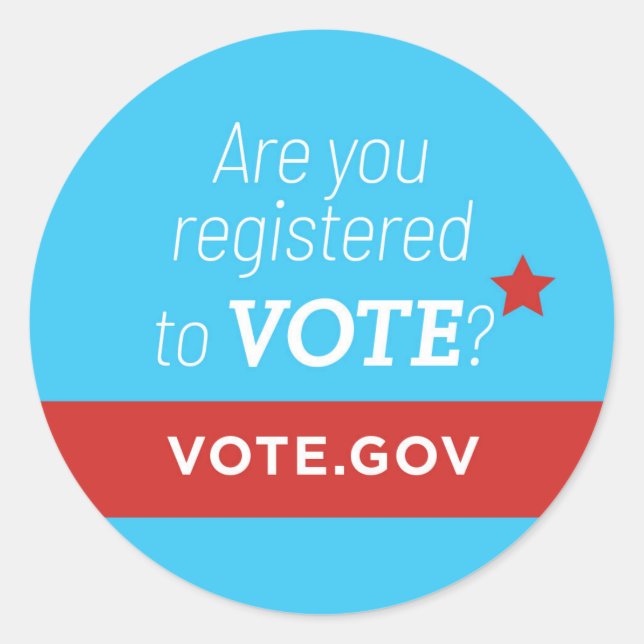 Anmelden zur Abstimmung Runder Aufkleber (Vorderseite)