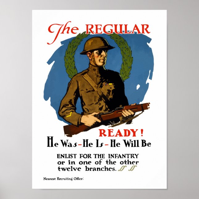 Anmeldung für die Infanterie — WWI Poster (Vorne)