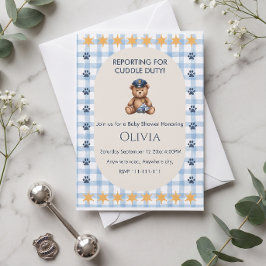 Anmeldung zum Streicheldienst Polizei-Baby-Shower Einladung