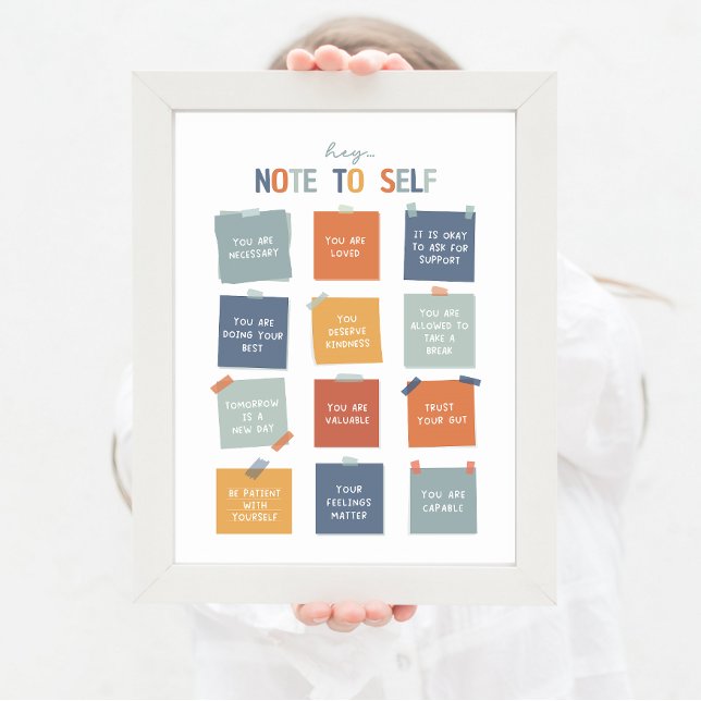 Anmerkung zu Selbst 18"X24" Poster (note to self, mental health, daily reminders, note to self, self care poster, mental health boho)