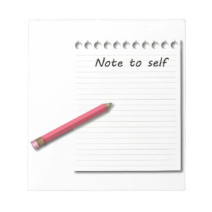Anmerkung zum Selbstpapier und -bleistift Notizblock