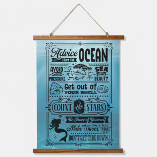 Anmerkungen aus dem Meer Wandteppich Mit Holzrahmen
