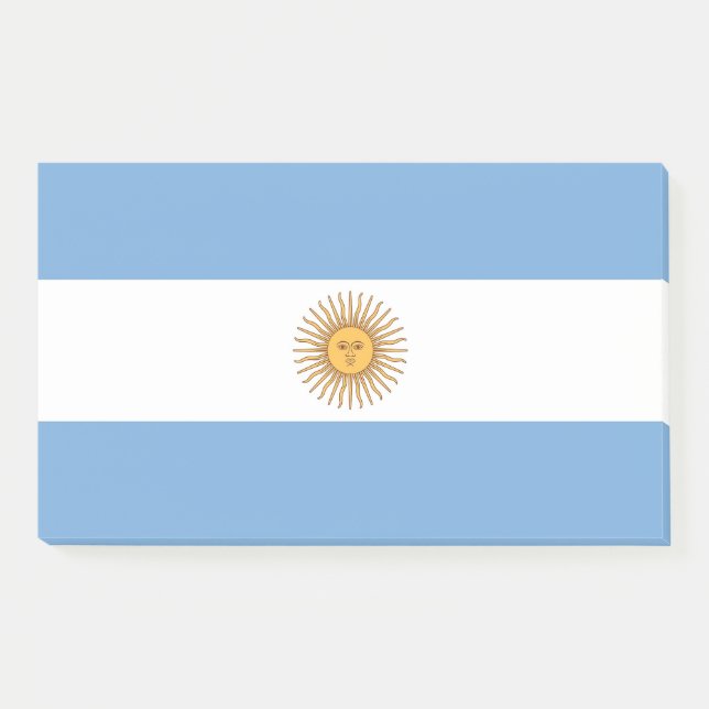 Anmerkungen unter der Flagge Argentiniens Post-it Klebezettel (Vorderseite)