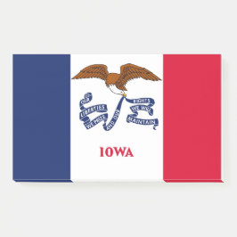 Anmerkungen unter der Flagge von Iowa, USA Post-it Klebezettel