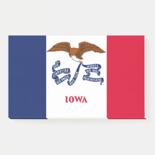 Anmerkungen unter der Flagge von Iowa, USA Post-it Klebezettel