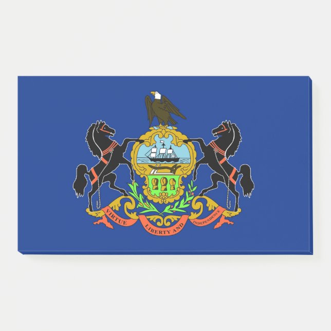 Anmerkungen unter der Flagge von Pennsylvania Staa Post-it Klebezettel (Vorderseite)