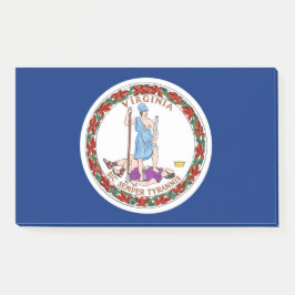 Anmerkungen unter der Flagge von Virginia, USA Post-it Klebezettel