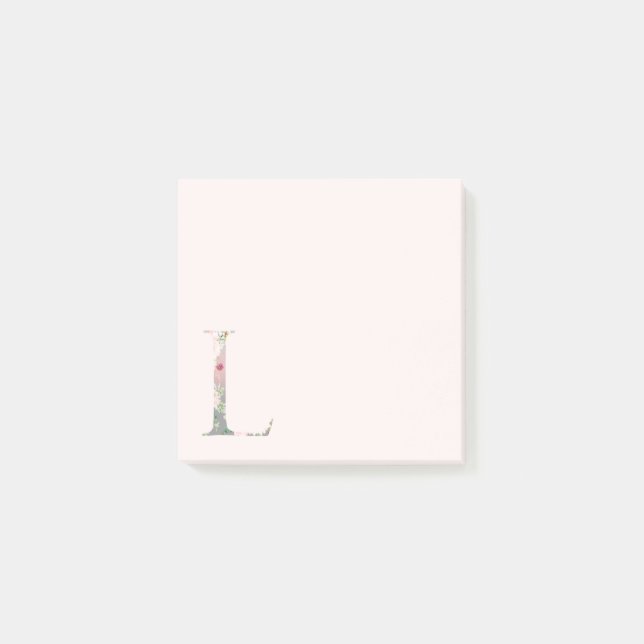 Anmerkungen zum Floralschreiben "L" Post-it Klebezettel (Vorderseite)