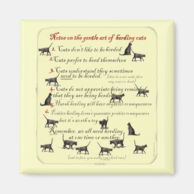 Anmerkungen zur Gentle Art Herding Cats Magnet (Vorne)