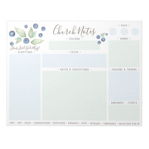 Anmerkungen zur Kirche oder Bibelstudie Notizblock