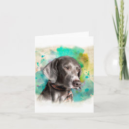 ANMERKUNGS-KARTE DER WASSERFARBE-WEIMARANER MIT KARTE