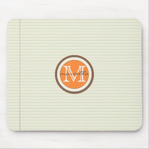 Anmerkungs-Papier-Hintergrund-Orangen-Monogramm Mousepad