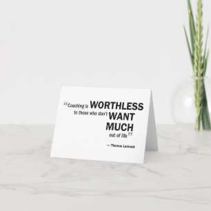 Anmerkungskarte - 'Coaching ist wertlos… " Karte
