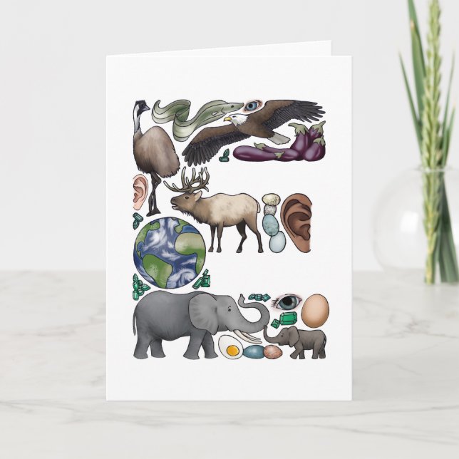 Anmerkungskarte des Monogramms "E" (Vorderseite)