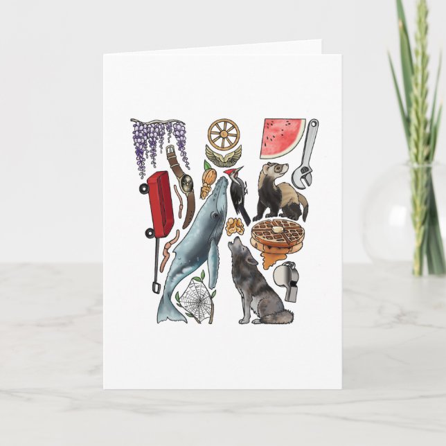 Anmerkungskarte des Monogramms "W" (Vorderseite)