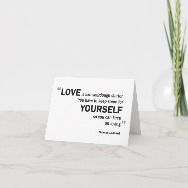 Anmerkungskarte - 'Liebe ist wie Sauerteig… " Karte (Vorderseite)