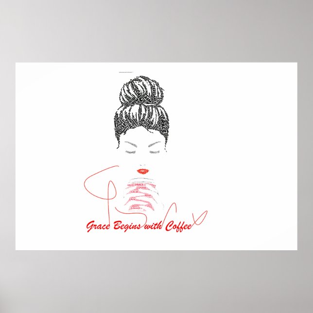 Anmut beginnt mit Coffee-Typografie Poster (Vorne)